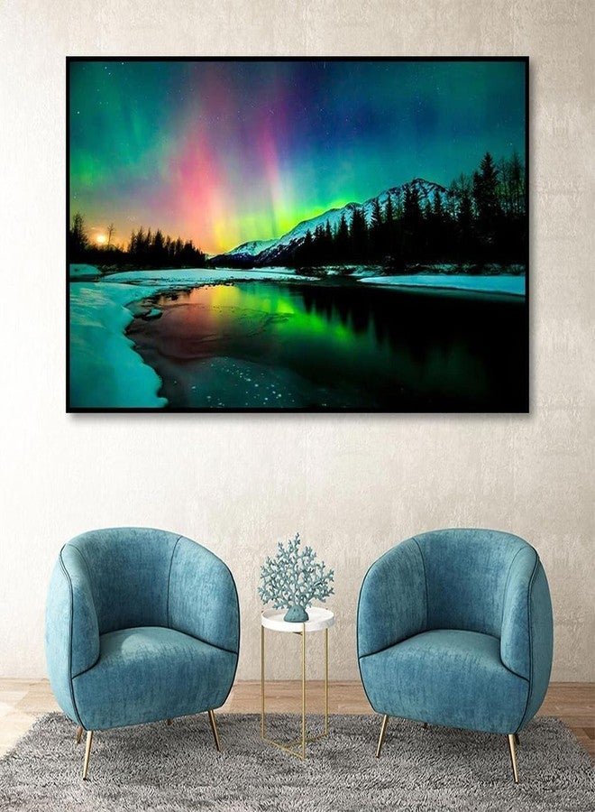 TREXEE Large Size (40*70cm) DIY 5D Diamond Painting, Aurora Lake Diamond Painting Kits for Adults Kids Beginner , DIY Full Drill Crystal Rhinestone Arts and Crafts, Art Diamond Paint By Numbers for Home Wall Decor Diamond Painting By Number - Image 3